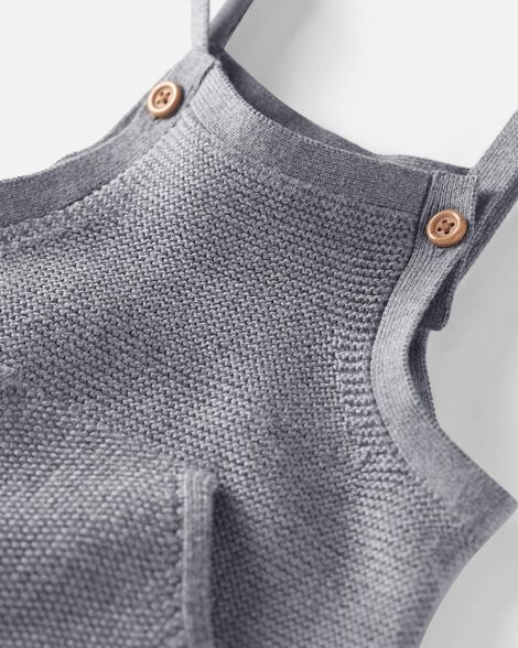  Product image 3 of Baby Organic Sweater Knit Overalls in Dark Grey