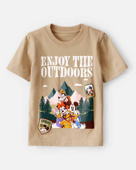 toddler boy "enjoy the outdoors" mickey & friends short-sleeve graphic tee - brown