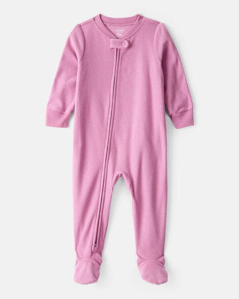 baby girl fleece loose fit 1-piece pajamas-pink