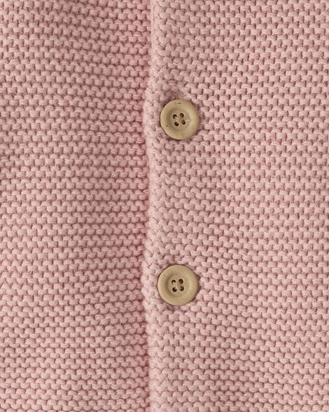  Product image 3 of Baby Organic Signature Stitch Cardigan in Rose