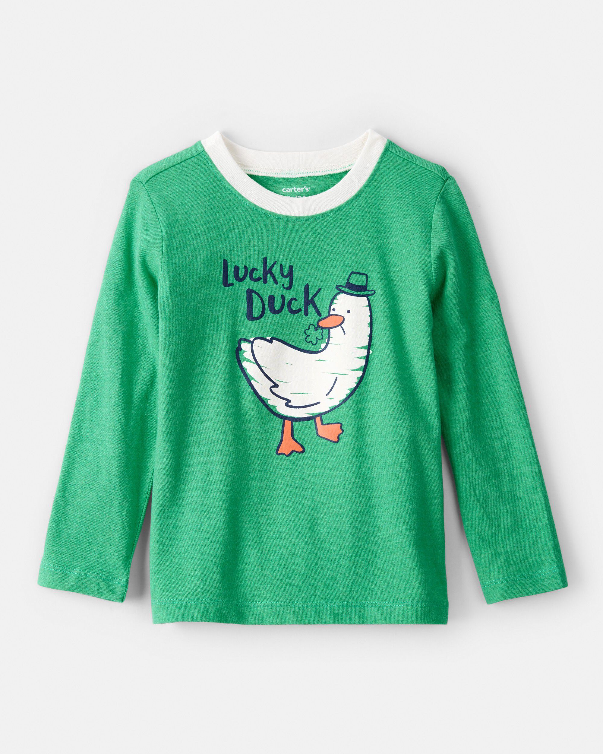 Carters toddler boy st patricks day lucky duck long-sleeve graphic tee 3T Green 4$