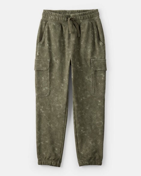 Product image 1 of Boys Acid Wash Print French Terry Joggers - Green