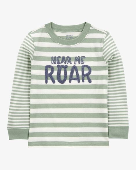 Product image 1 of Baby Hear Me Roar Striped Long-Sleeve Graphic Tee