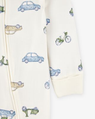 Product image 2 of Baby Car Print 2-Way Zip PurelySoft Sleep & Play Pajamas - Ivory