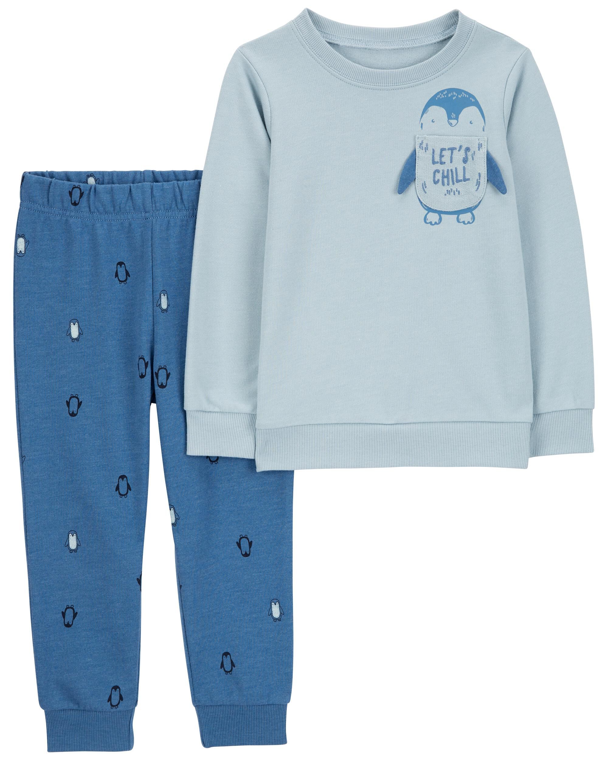 Toddler 2 Piece Penguin Sweatshirt Pant Set
