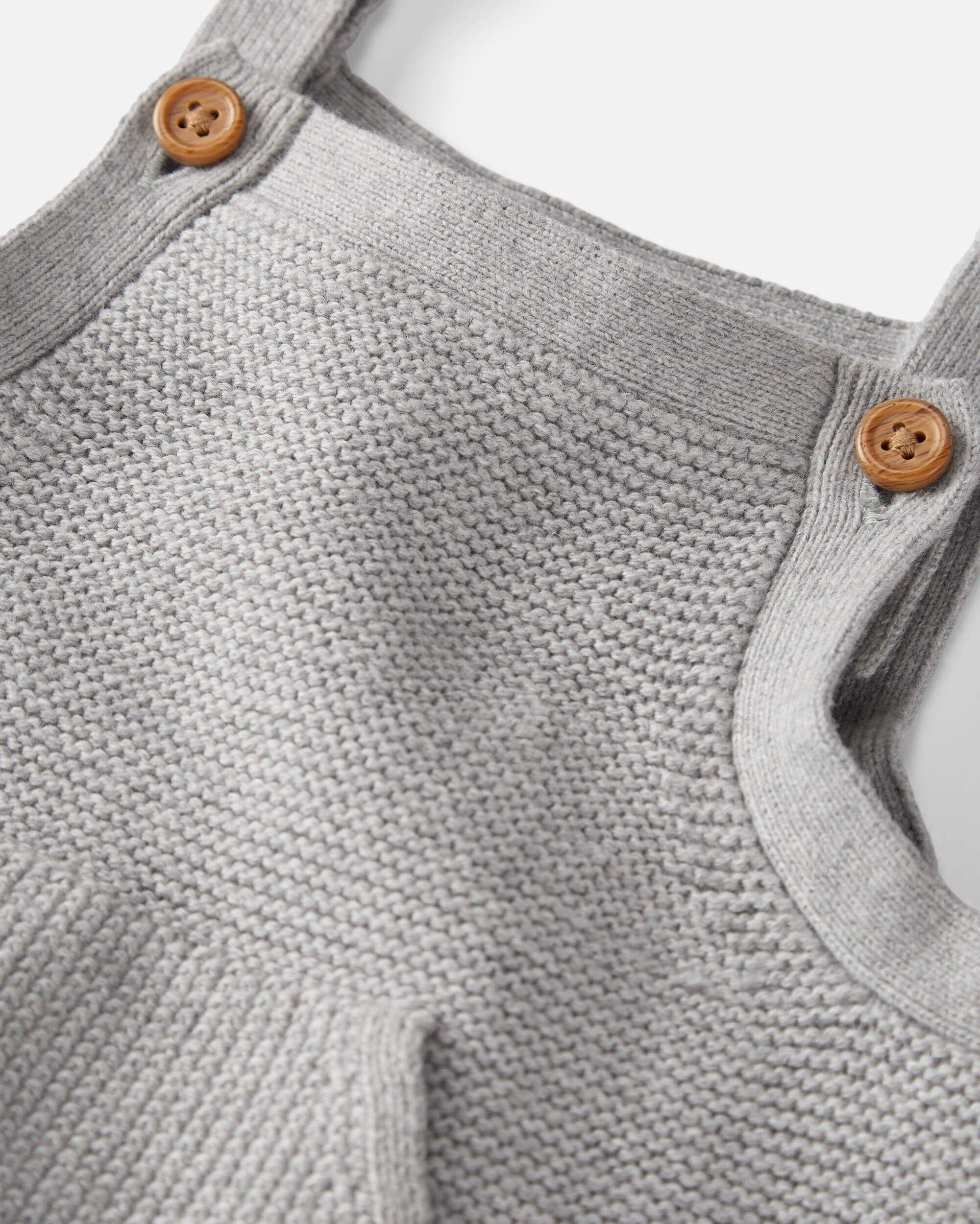 Baby Organic Cotton Sweater Knit Overalls Heather Grey