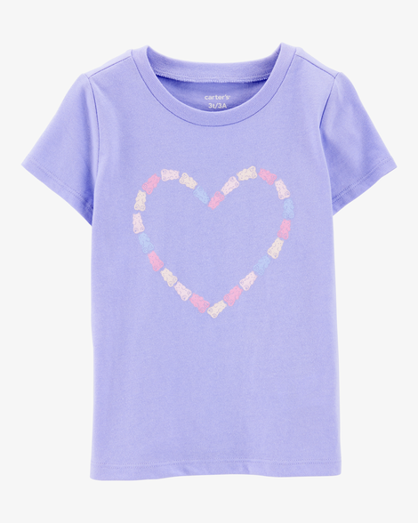 toddler girl gummy bear heart graphic tee