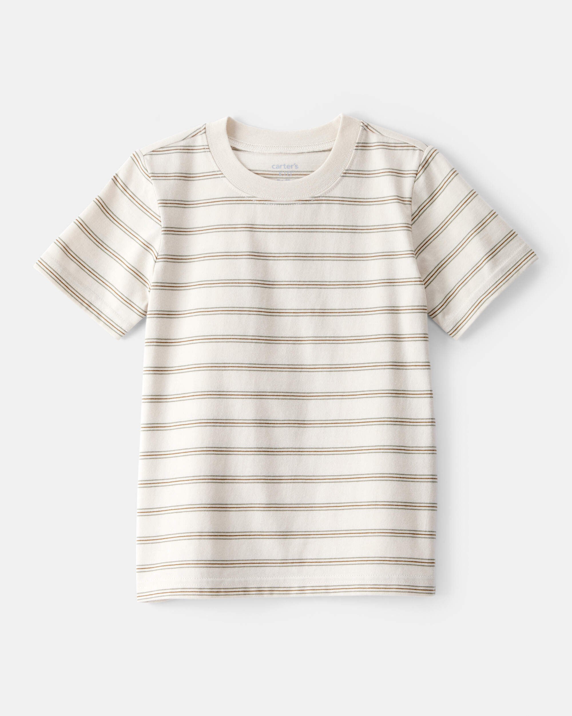 Toddler Boy Striped Short-Sleeve Pocket Tee - Tan