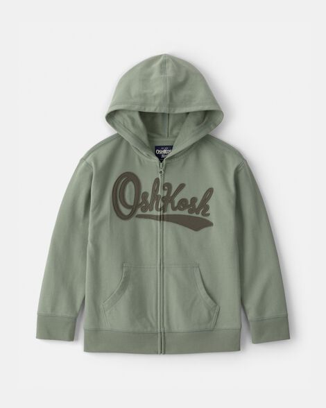 Kids OshKosh Logo Zip-Up Hoodie - Green
