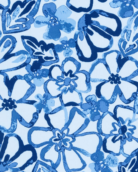 Product image 3 of Kid 1- Piece Floral Long-Sleeve Rashguard Swimsuit - Blue