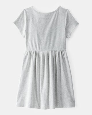 Product image 2 of Girls Ribbed Short-Sleeve Dress - Grey
