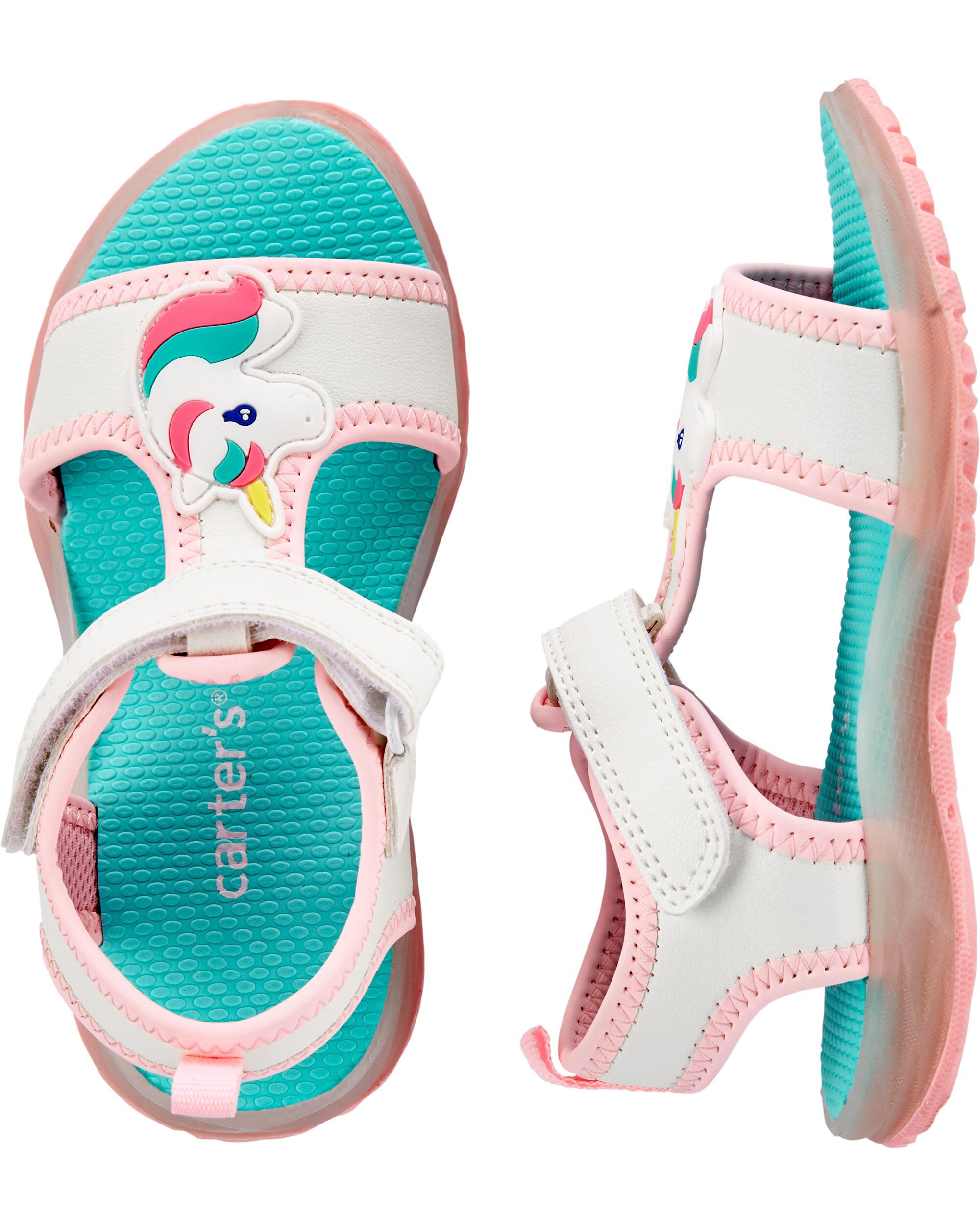 carter's unicorn light up sandals