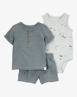 Product image 1 of Baby 3-Piece Outfit Set - Grey