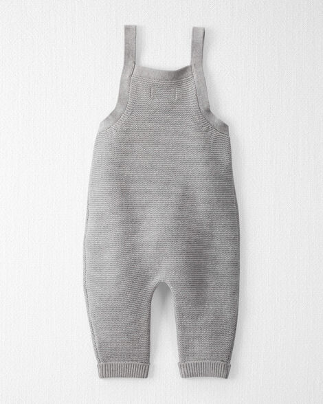  Product image 3 of Baby Organic Cotton Sweater Knit Overalls in Heather Grey