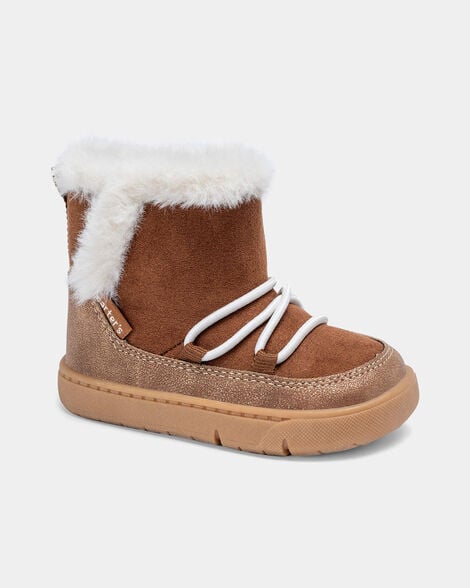 baby girl every step® first walker boots - khaki