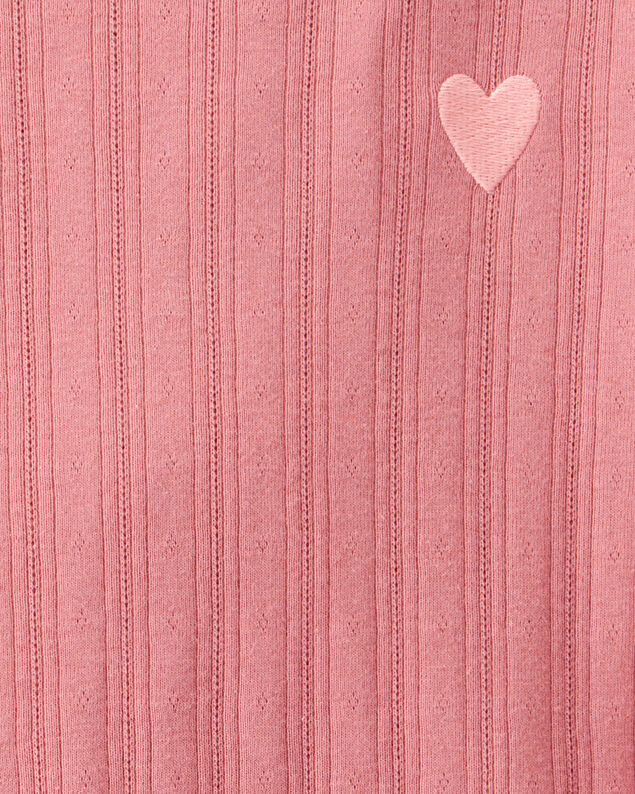 Product image 2 of Kid Heart Embroidered Long-Sleeve Top - Pink