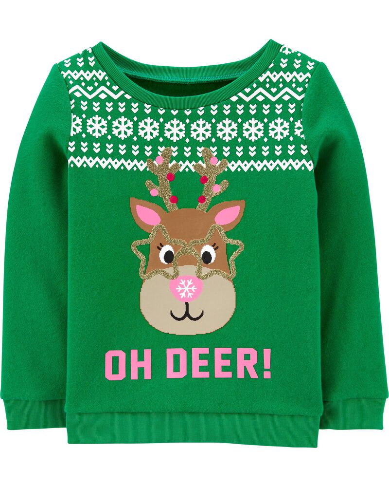 Oh Deer Christmas Crew Neck Sweatshirt Carters Com