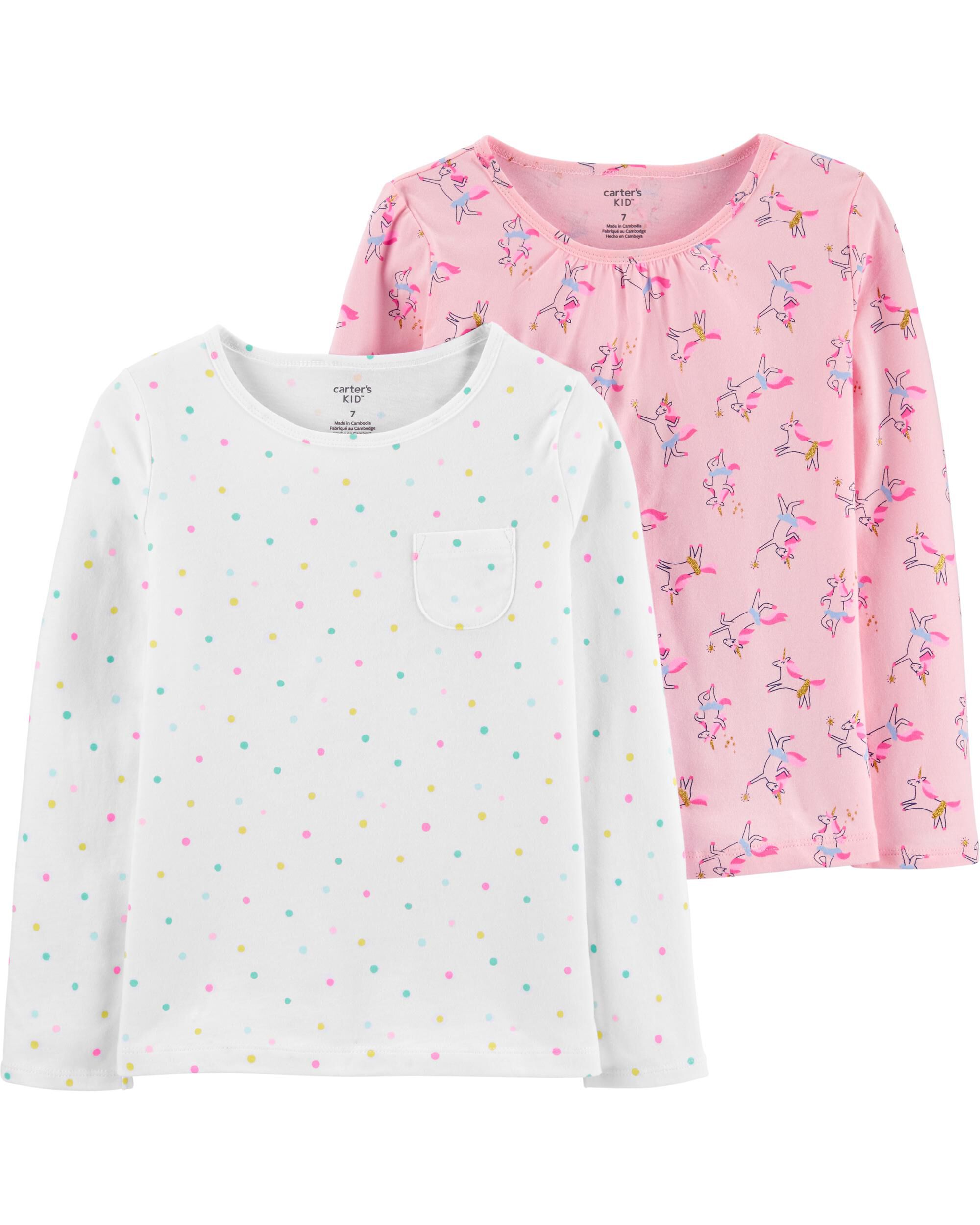 *CLEARANCE* 2-Pack Unicorn & Polka Dot Jersey Tee