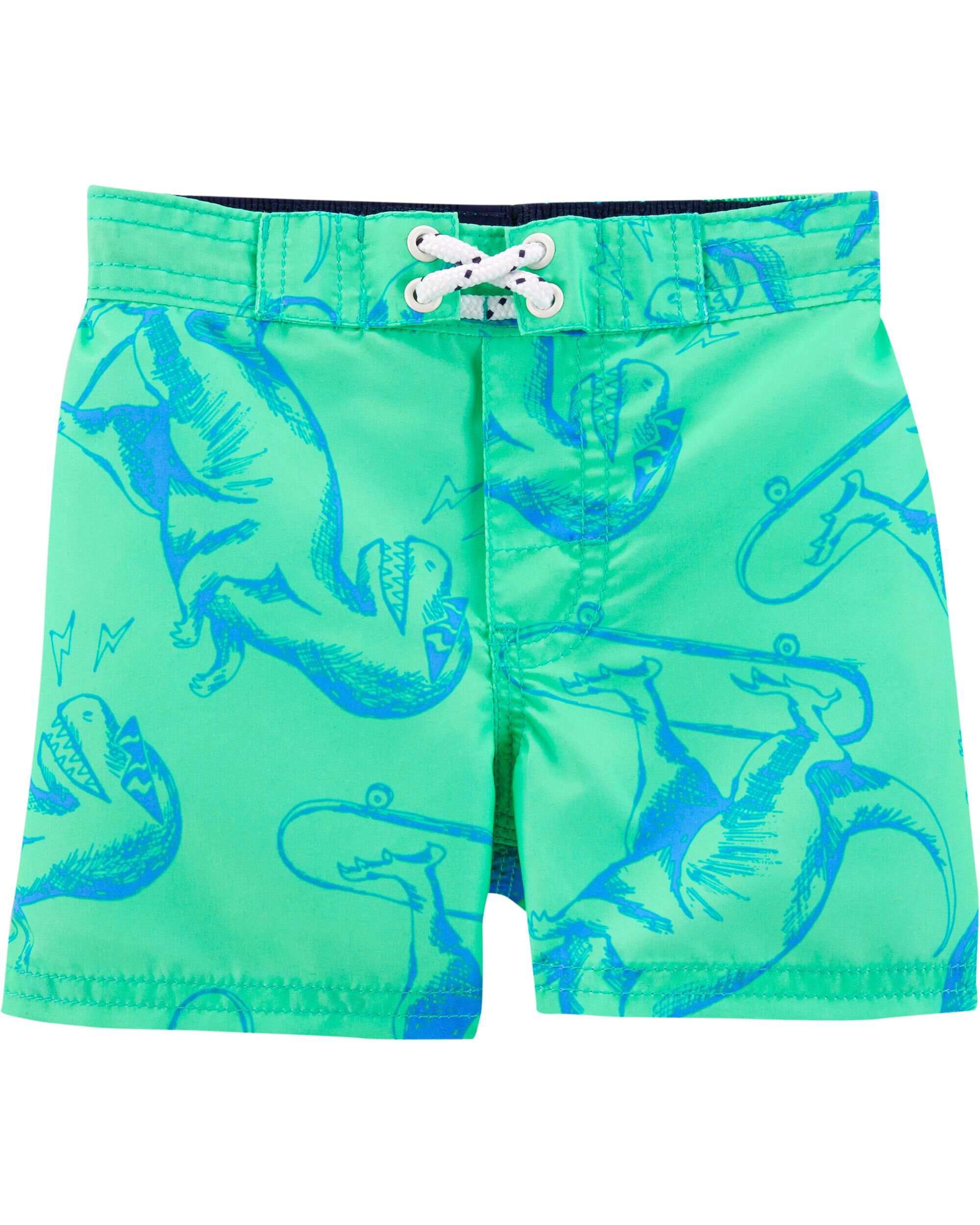 carters dinosaur swim trunks