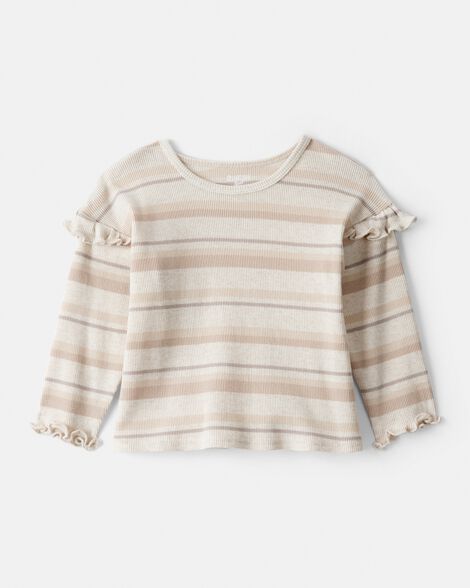 Baby Girl Striped Long-Sleeve Top - Cream