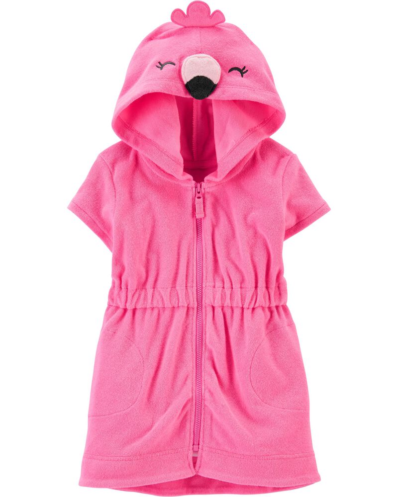 Hooded Flamingo Swim Cover-Up