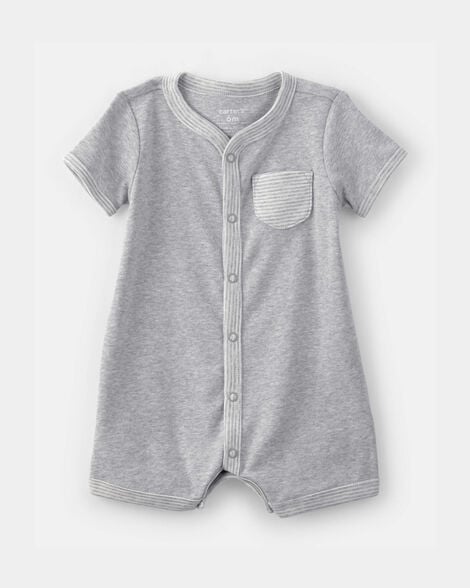 baby boy  short-sleeve romper - grey