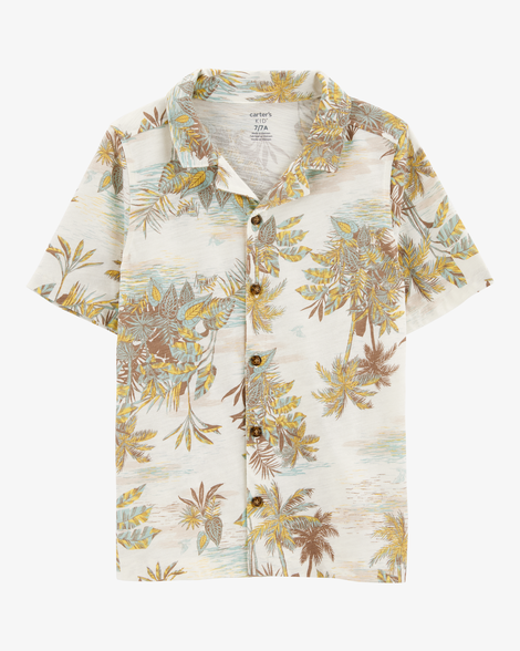 boys palm tree button-down shirt