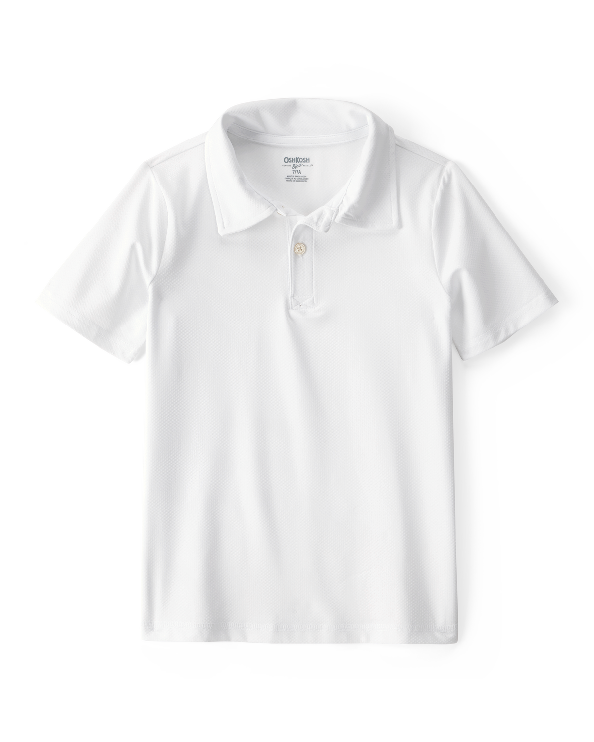 Kid Active Polo in Moisture Wicking BeCool™ Fabric - White
