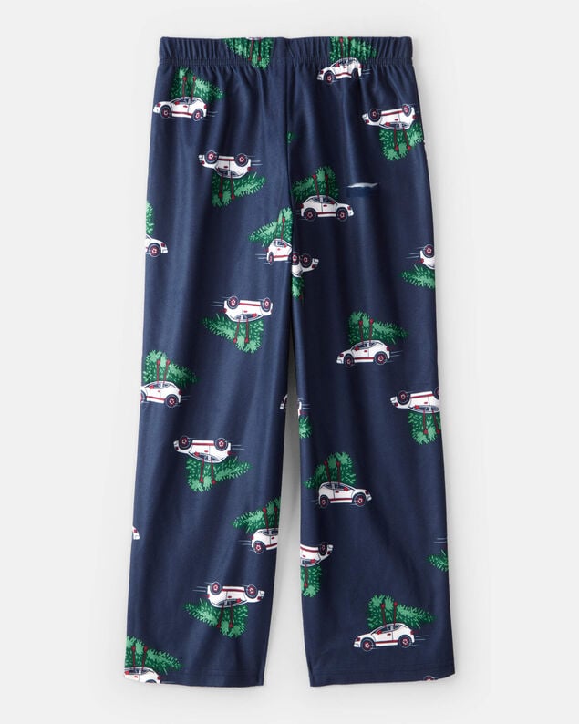 Product image 2 of Kid Christmas Cars Fleece Loose Fit Pajama Bottoms - Navy