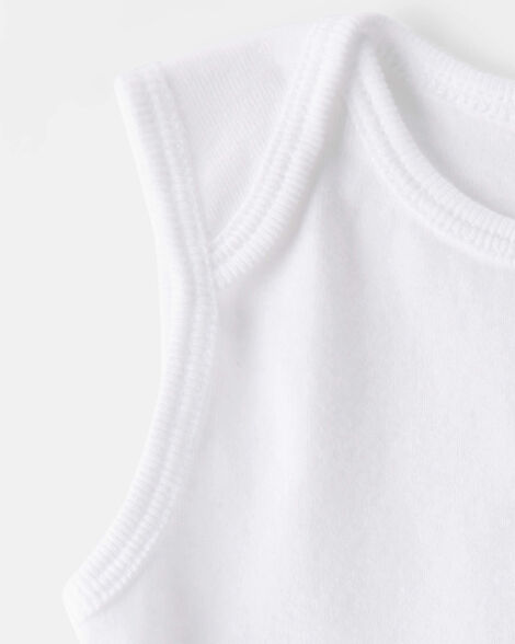 Product image 3 of Baby 5-Pack Sleeveless Bodysuits - White