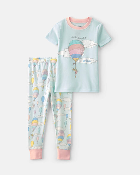 toddler girl 2-piece dr. seuss™ short-sleeve snug fit 2-piece pajama set