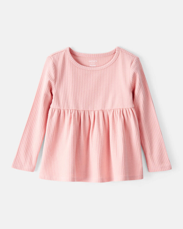 Product image 1 of Toddler Girl Long-Sleeve Peplum Top - Pink
