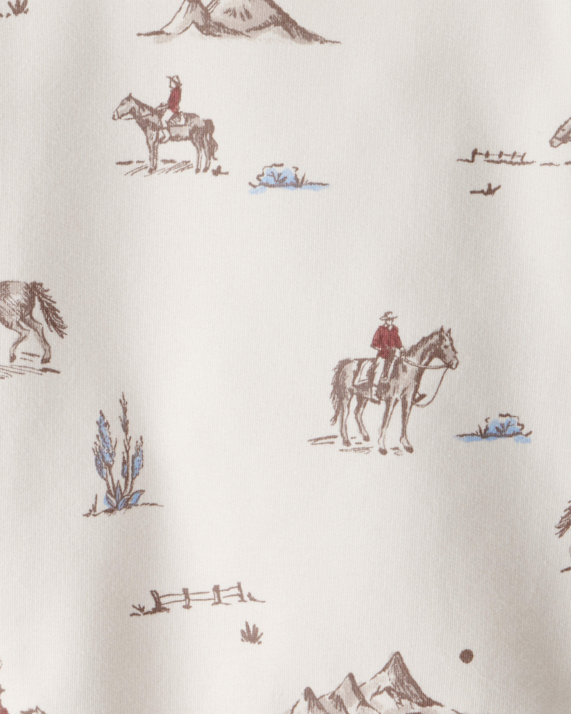 Toddler Girl French Terry Sweatshirt Made with Organic Cotton Western Rodeo Print