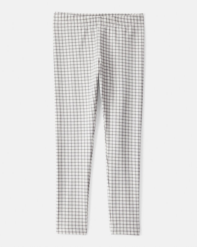 Product image 1 of Girls Plaid Cotton Pull-On Stretch Leggings - Grey
