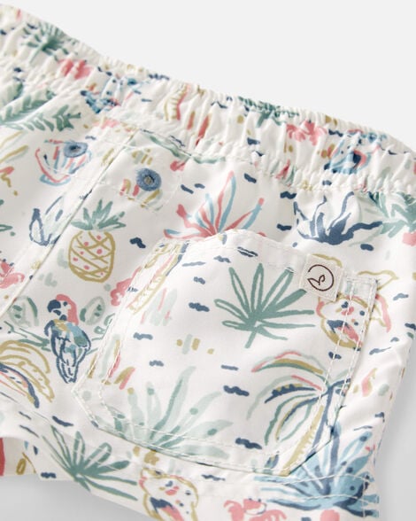 Baby Recycled Ocean-Print Swim Trunks