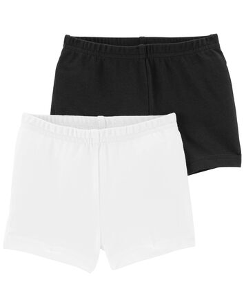 Kid 2-Pack Black & White Shorts