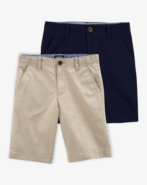Product image 1 of Boys 2-Pack Stretch Chino Uniform Shorts - Navy/Khaki