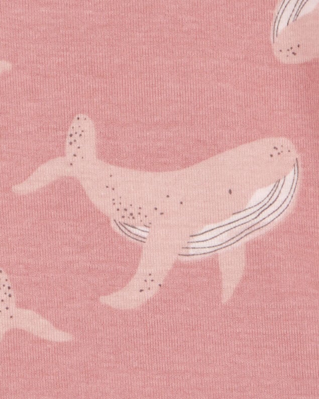 Product image 2 of Toddler Whale Striped Snug Fit Cotton 4-Piece Pajamas