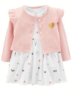Dresses  Piece Bodysuit Dress Cardigan Set