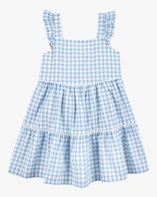 Product image 1 of Toddler Gingham Short-Sleeve Dress - Blue