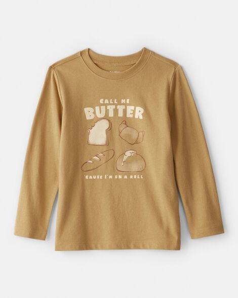 Toddler Boy Bread Long-Sleeve Graphic Tee - Brown