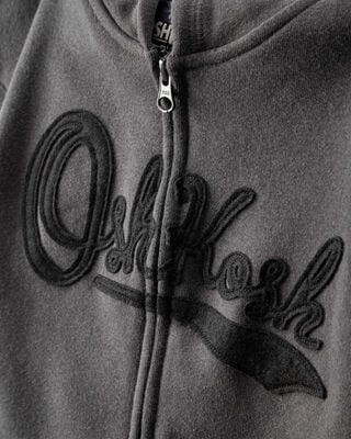 Product image 2 of Boys OshKosh Fleece Logo Zip Jacket - Black