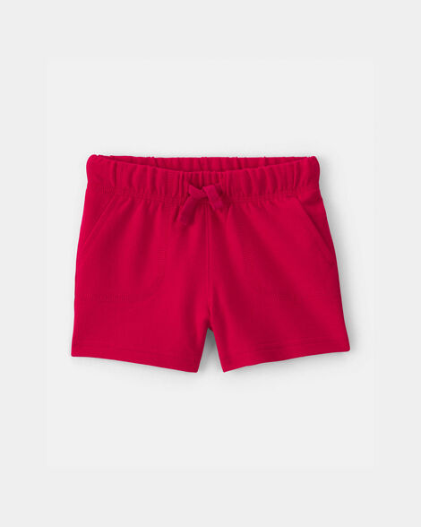 baby boy french terry shorts - red