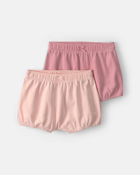 baby girl 2-pack cotton shorts - pink