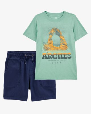 Product image 1 of Kid 2-Piece Tee & Shorts Outfit Set