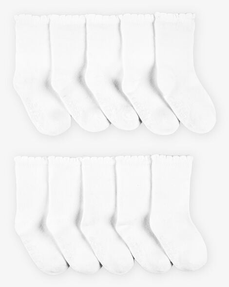  Product image 1 of Toddler 10-Pack Scallop Crew Socks