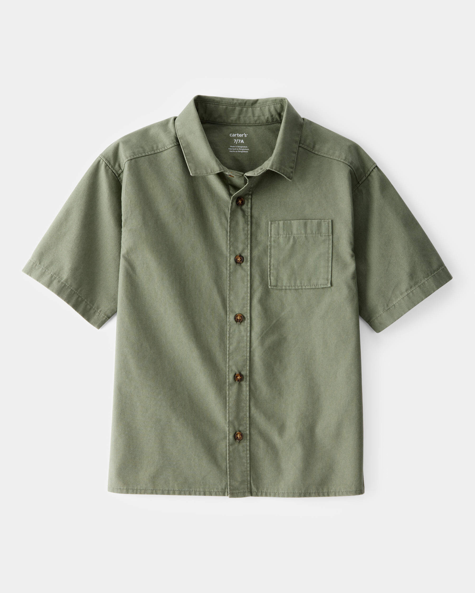Boys Cotton Short-Sleeve Stripe Polo - Green/Blue - Carter's