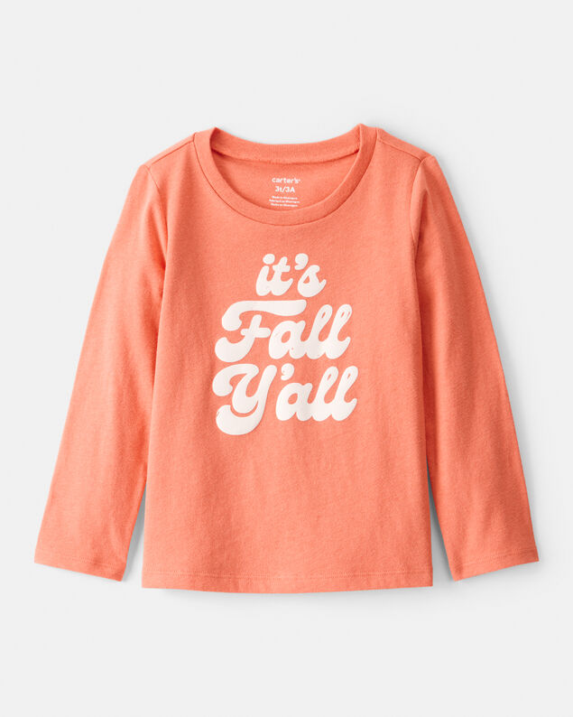 Product image 1 of Toddler Girl It's Fall Y'all Long-Sleeve Graphic Tee - Orange