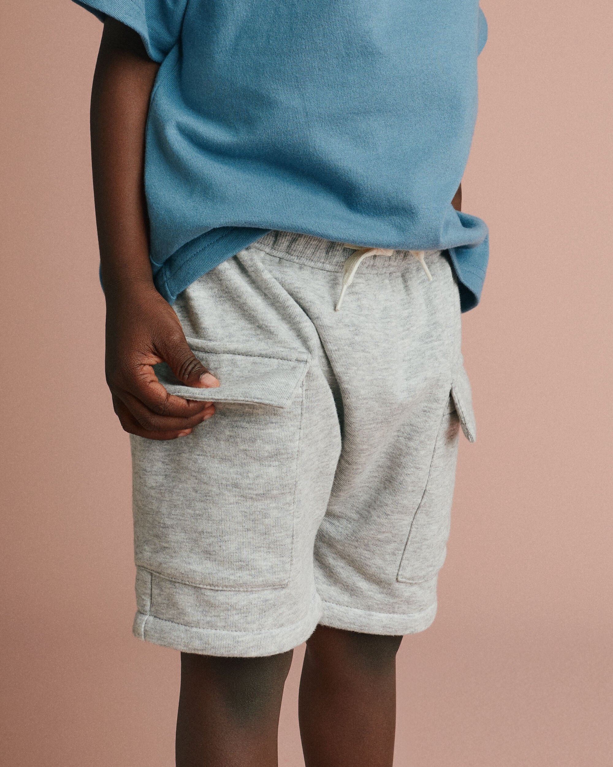 Otter Avenue Toddler Boy French Terry Cargo Shorts 12M Heather Grey 16$