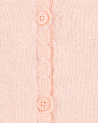 Product image 2 of Toddler Scalloped Trim Cardigan Sweater - Pink